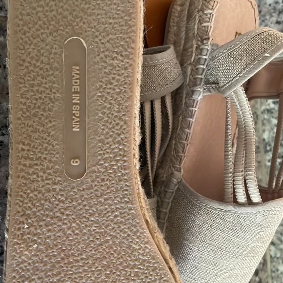 Sesto Natural Espadrille Beige Round Toe Flats 9 - Picture 3 of 3